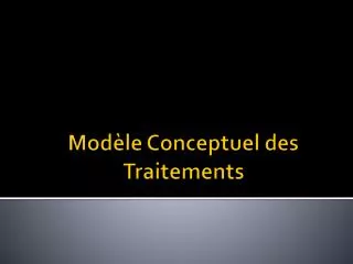mod le conceptuel des traitements