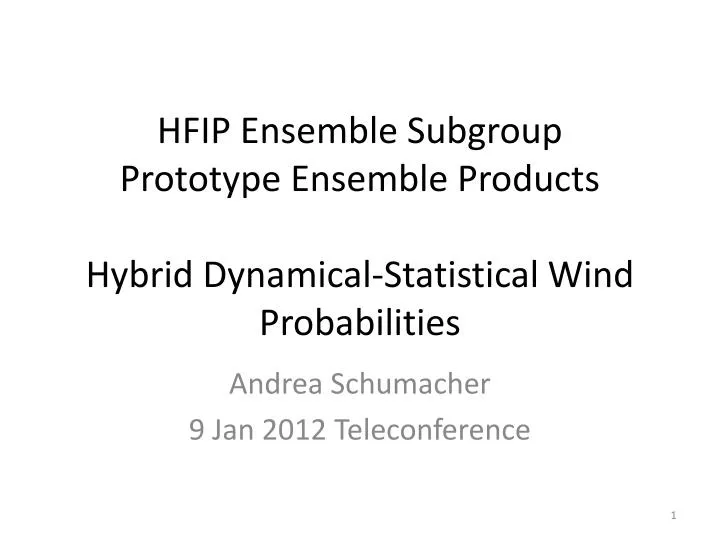 hfip ensemble subgroup prototype ensemble products hybrid dynamical statistical wind probabilities