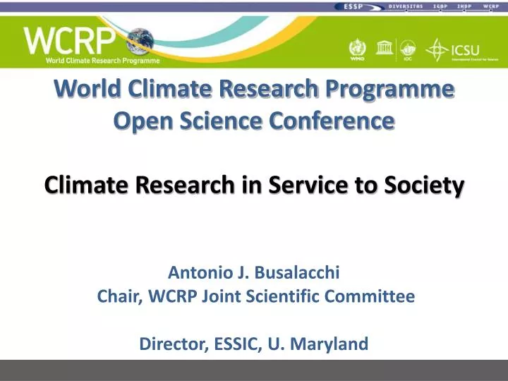 world climate research programme open science conference climate research in service to society