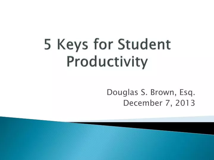 5 keys for student productivity