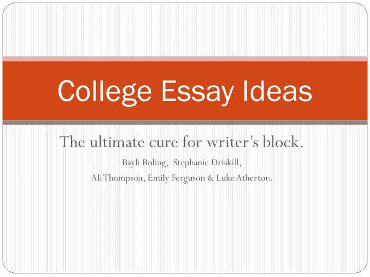 college essay ideas