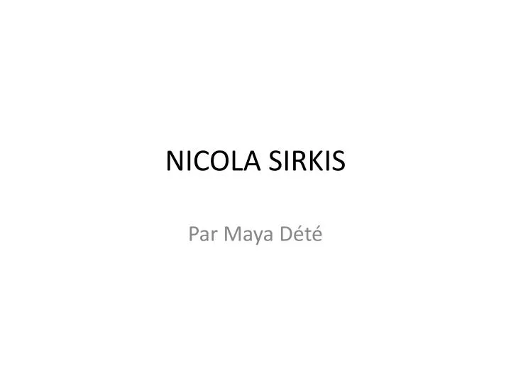 nicola sirkis