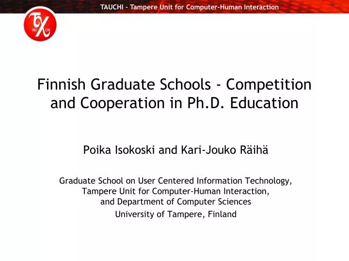 finnish graduate schools competition and cooperation in ph d education
