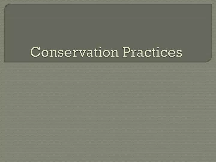 conservation practices