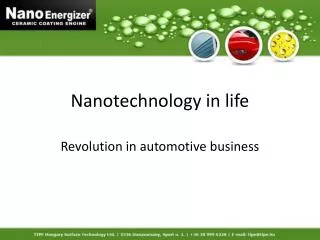 Nanotechnology in life