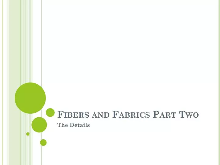 fibers and fabrics part two