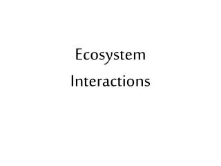 Ecosystem Interactions