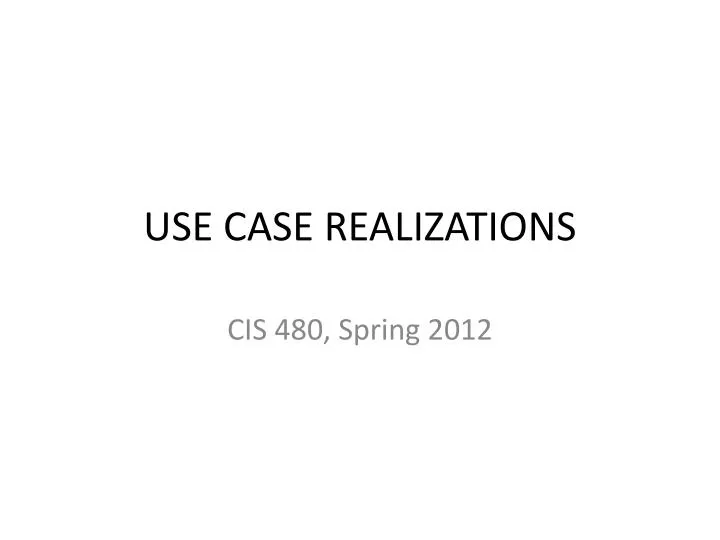 use case realizations
