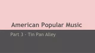 American Popular Music