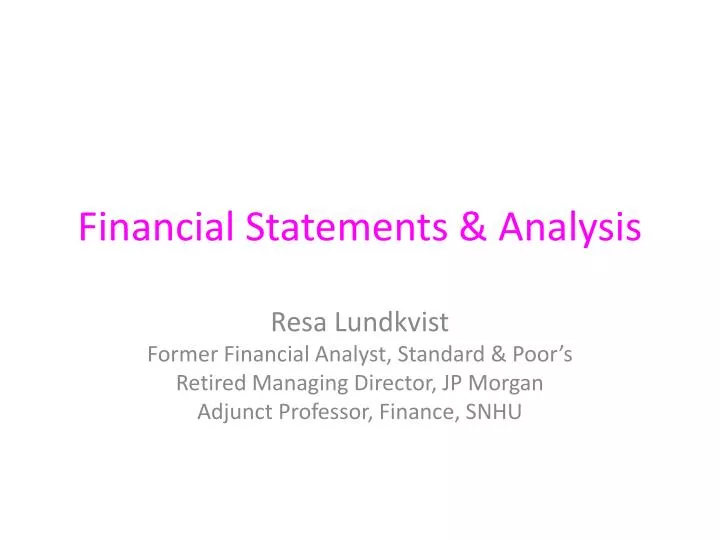financial statements analysis