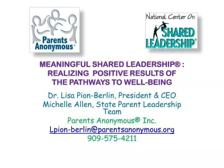 meaningful shared leadership realizing positive results of the pathways to well being