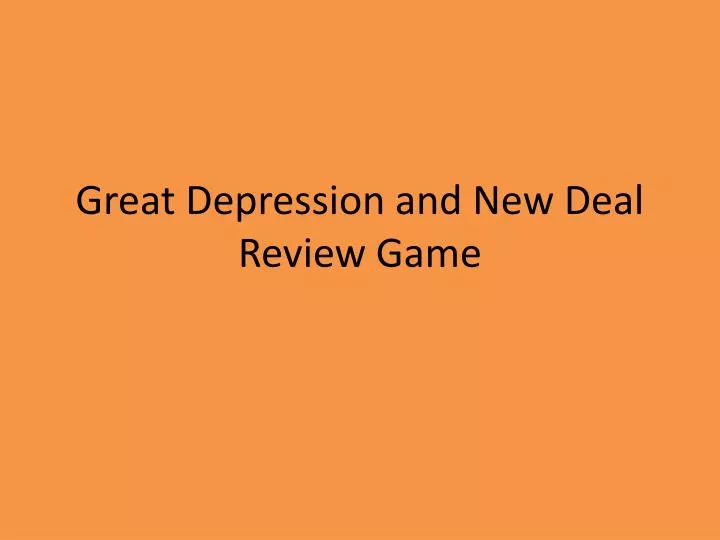 great depression and new deal review game