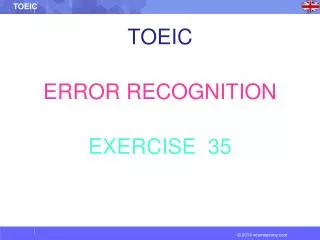 TOEIC ERROR RECOGNITION EXERCISE 35
