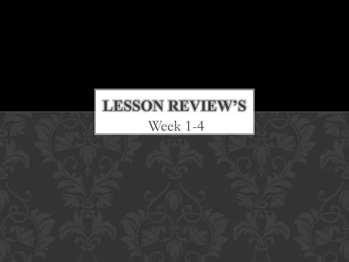 lesson review s