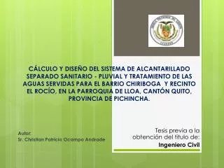 Autor: Sr. Christian Patricio Ocampo Andrade