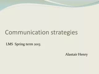 communication strategies