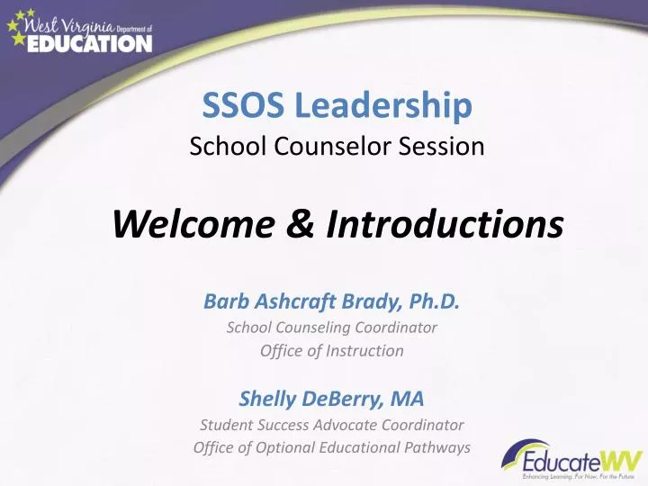 ssos leadership school counselor session welcome introductions