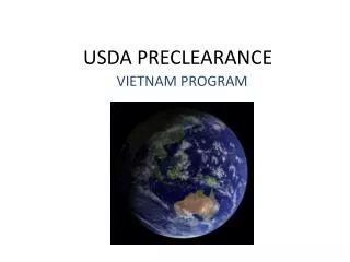 USDA PRECLEARANCE