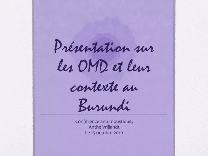 pr sentation sur les omd et leur contexte au burundi