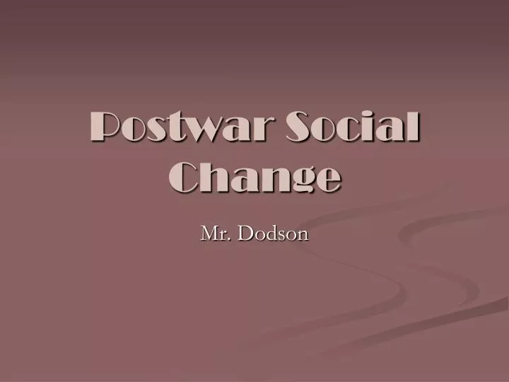 postwar social change