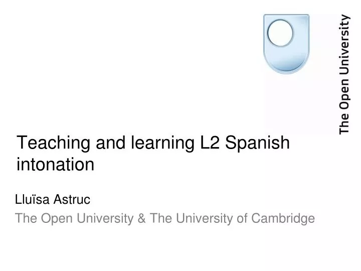 teaching and learning l2 spanish intonation