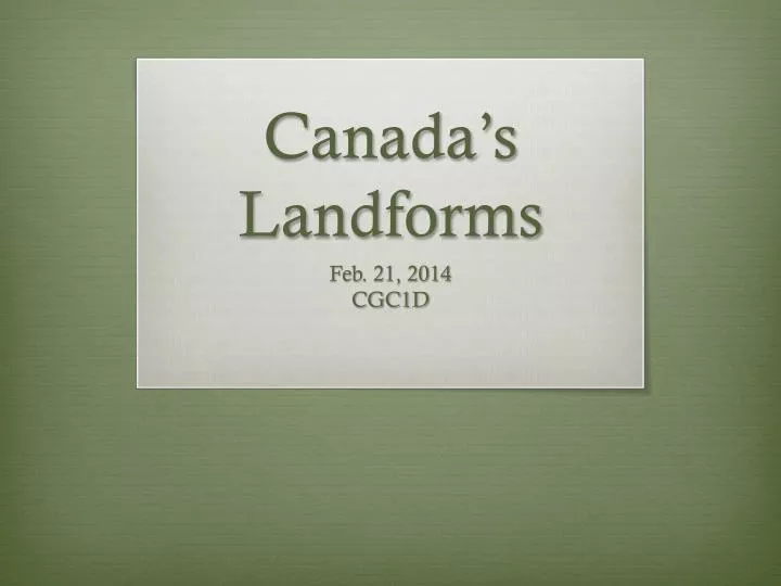 canada s landforms