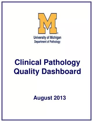 Clinical Pathology Quality Dashboard