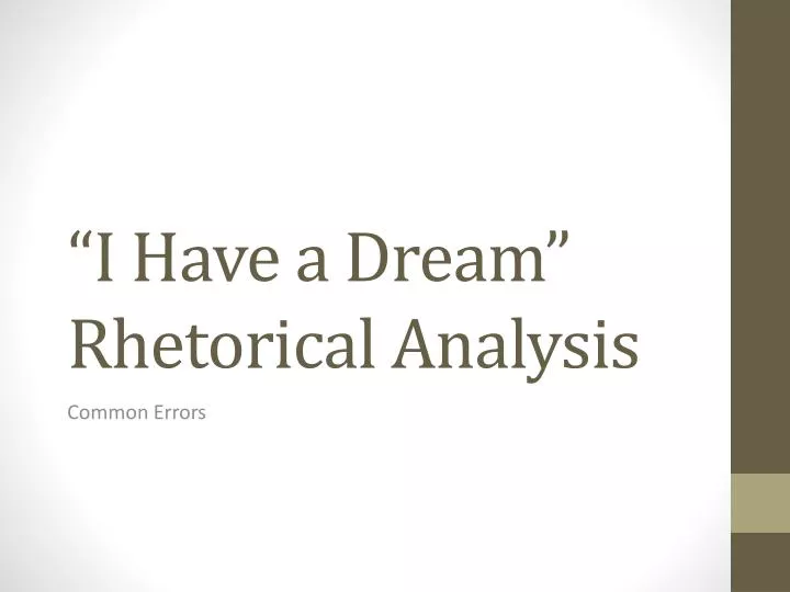 i have a dream rhetorical analysis
