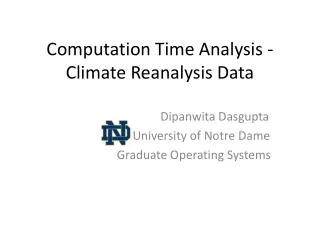 Computation Time Analysis - Climate Reanalysis Data