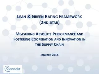 Lean &amp; Green Rating Framework (2nd Star)