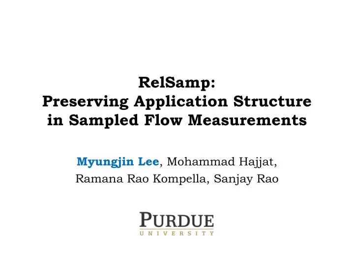 relsamp preserving application structure in sampled flow measurements