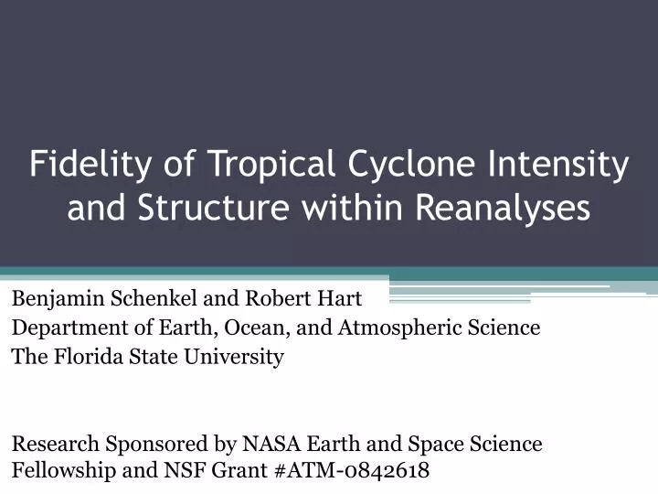 fidelity of tropical cyclone intensity and structure within reanalyses