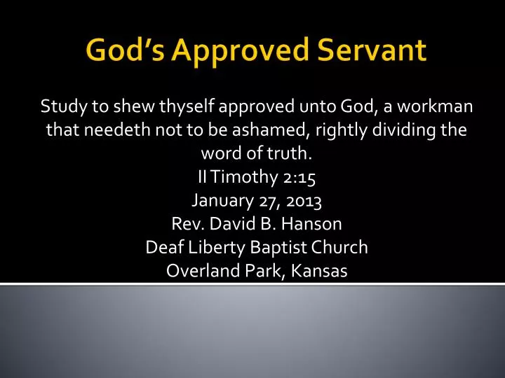 god s approved servant