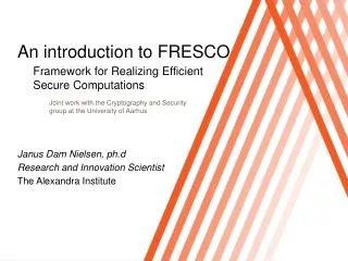 An introduction to FRESCO
