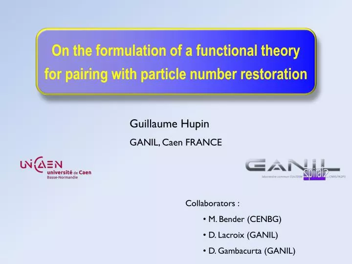 on the formulation of a functional theory for pairing with particle number restoration