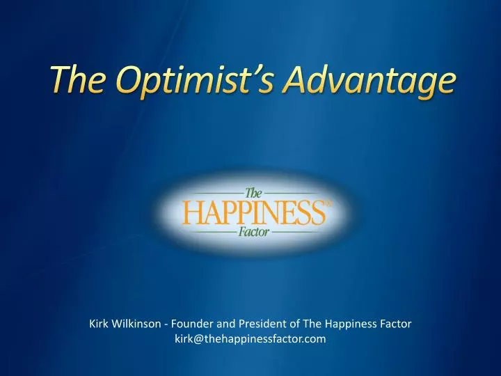 the optimist s advantage