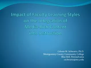Impact of Faculty Learning Styles on the Integration of Media-Rich Content into Instruction