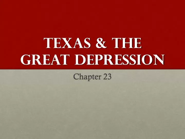 texas the great depression