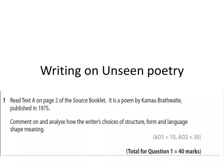 writing on unseen poetry
