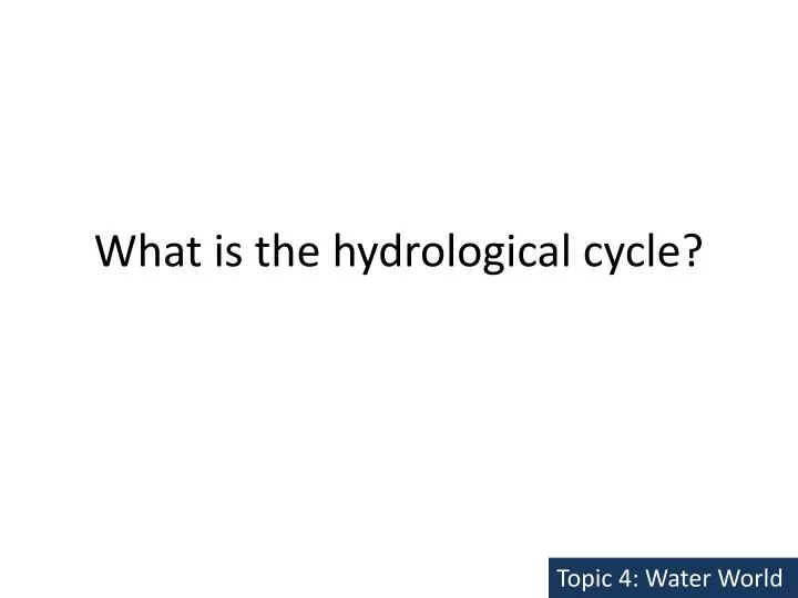 what is the hydrological cycle