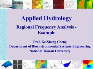 Applied Hydrology Regional Frequency Analysis - Example