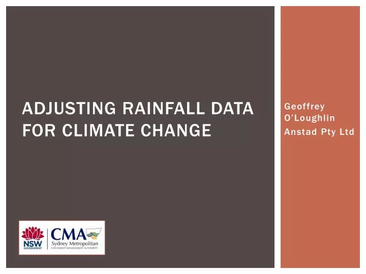 adjusting rainfall data for climate change