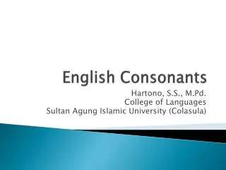 English Consonants