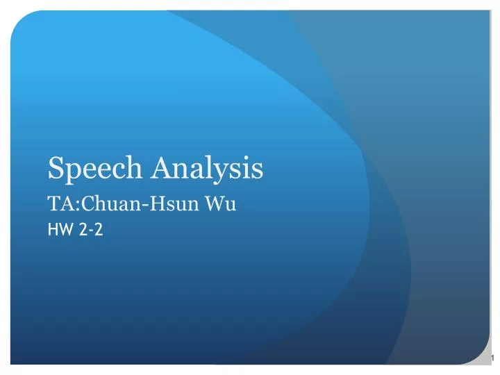 speech analysis ta chuan hsun wu