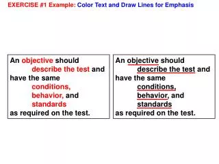 EXERCISE #1 Example: Color Text and Draw Lines for Emphasis