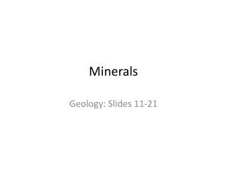 Minerals