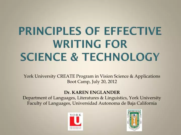 principles of effective writing for science technology