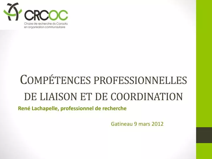 comp tences professionnelles de liaison et de coordination