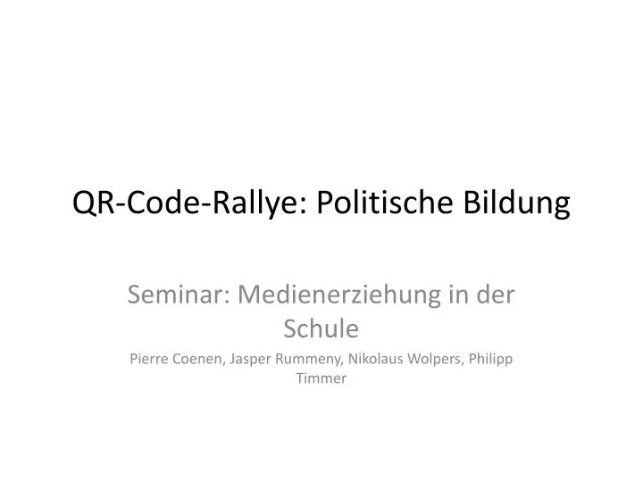 qr code rallye politische bildung