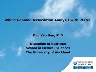 Whole Genome Association Analysis with PLINK